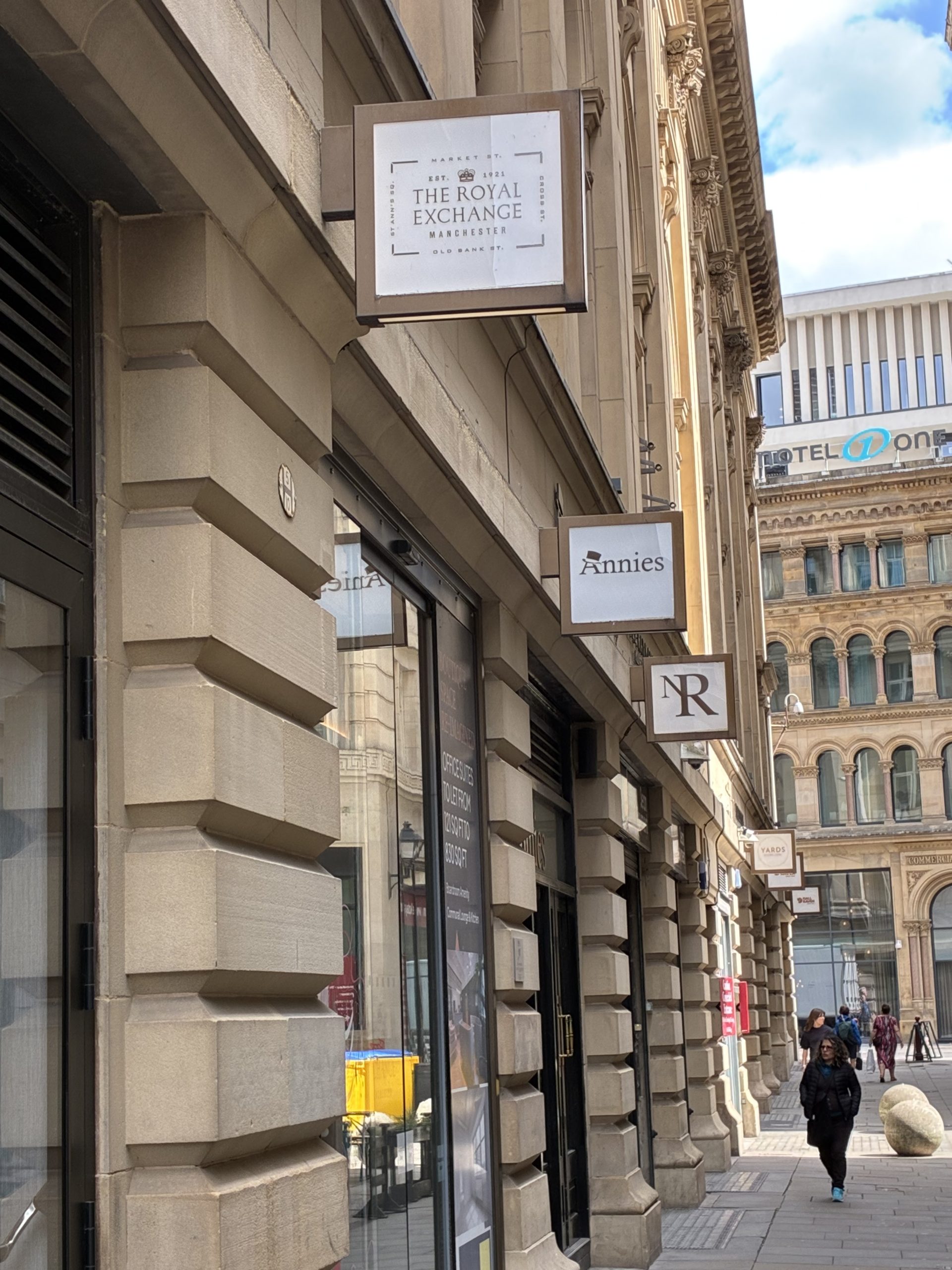 Facilities 7 The entrance to the Royal Exchange to access Elite Performance Physiotherapy Manchester